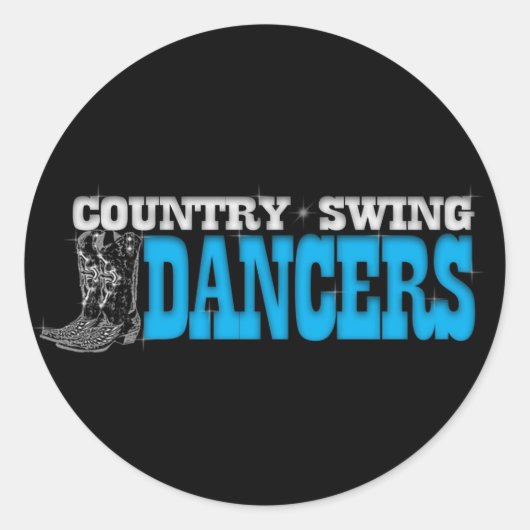 Country Swing Dancersウィンドウのデカール ラウンドシール (正面)