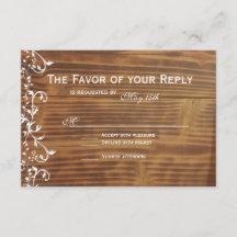 Country Swirl 素朴 Wood Weding RSVPカード