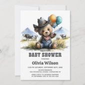 Country Teddy Bear Baby Shower Invitation 招待状 (正面)