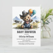 Country Teddy Bear Baby Shower Invitation 招待状 (スタンド正面)