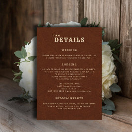 Country Terracotta Wedding Details Enclosure Card エンクロージャーカード