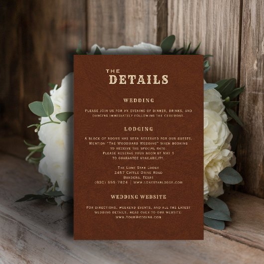 Country Terracotta Wedding Details Enclosure Card エンクロージャーカード