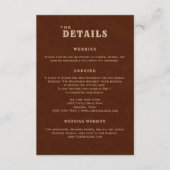 Country Terracotta Wedding Details Enclosure Card エンクロージャーカード (正面)