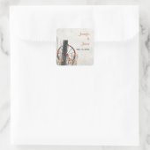 Country Wagon Wheel – 日付の保存 スクエアシール (バッグ)