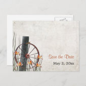 Country Wagon Wheel – 日付の保存 案内ポストカード (正面/裏面)