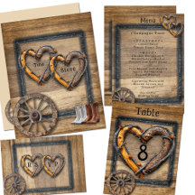 Country Westernの結婚Twigフレームワゴンホイール