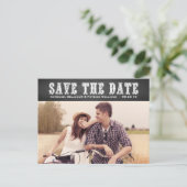 Country Westernタイポグラフィ日付ポストカードの保存 案内ポストカード (スタンド正面)