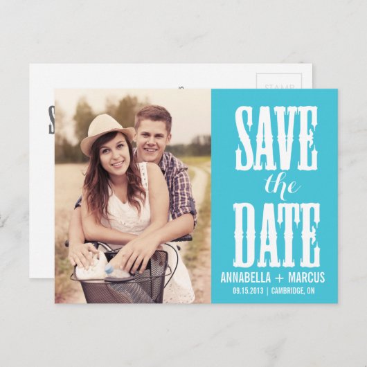 Country Westernターコイズ日付ポストカードの保存 案内ポストカード (正面/裏面)