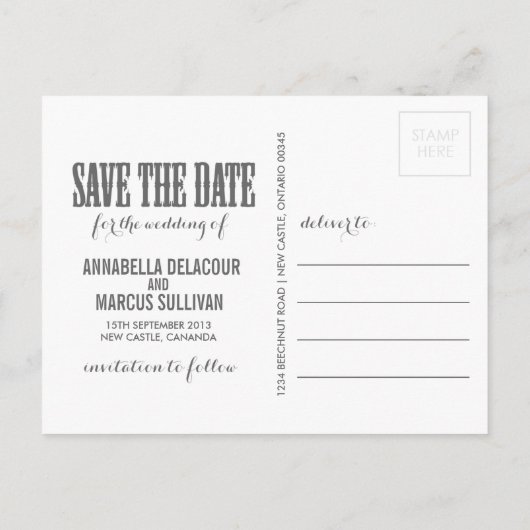 Country Westernターコイズ日付ポストカードの保存 案内ポストカード (裏面)