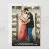 Country Western結婚の2つの写真日付を保存 セーブザデート (裏面)