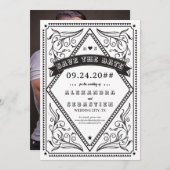 Country Western 素朴 Wedding Save the Date 招待状 (正面/裏面)