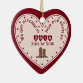 Country Western 1st Christmas 結婚した Gift セラミックオーナメント (右)