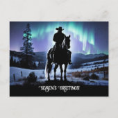 Country Western Cowboy Christmas Seasons Greetings ポストカード (正面)