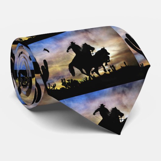 Country Western Cowboy Steer Roping ネクタイ (ロール)