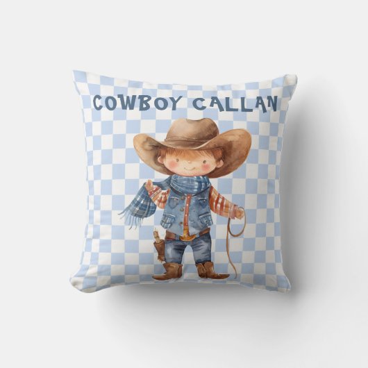 Country Western Cowboy Throw Pillow クッション (正面)