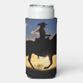 Country Western Cowgirl and Horse  スリム缶クーラー (Seltzer裏面)