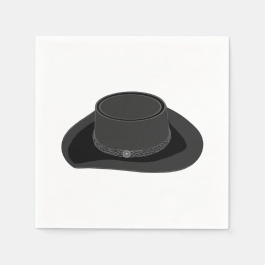 Country Western Flat Brim Felt Hat スタンダードカクテルナプキン (正面)
