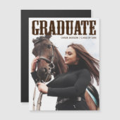 Country Western Graduate Photo女性のカーボーイマグネットカード (正面/裏面)