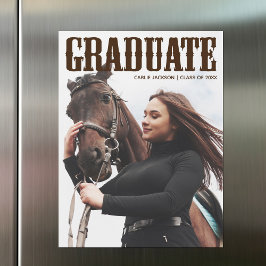 Country Western Graduate Photo女性のカーボーイマグネットカード