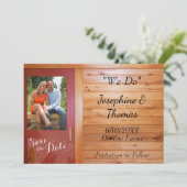 Country Western Photo Save the Date 招待状 (スタンド正面)