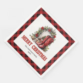 Country Western Plaid Christmas Paper Napkins (コーナー)