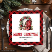 Country Western Plaid Christmas Paper Napkins