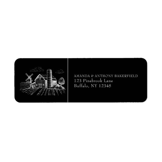 Country Western Return Address Label ラベル (正面)
