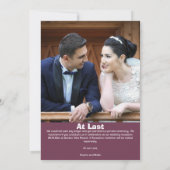 Country White/Burgundy Photoの結婚発表 招待状 (裏面)