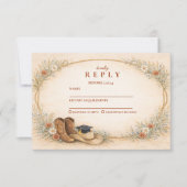 Country Wildflower Graduation Party 出欠カード (正面)