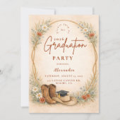 Country Wildflower Graduation Party 招待状 (正面)