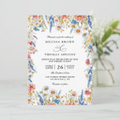 Country Wildflower Rustic Modern QR Code Wedding 招待状 (スタンド正面)