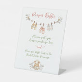 Country Winter Boho Baby Girl Diaper Raffle 台座サイン (正面)