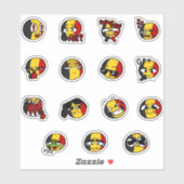 countryballs顔パックベルギー シール (シート)