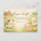 Countryside Barnyard Baby Shower Diapper Raffle エンクロージャーカード (正面)
