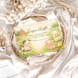 Countryside Barnyard Baby Shower Diapper Raffle エンクロージャーカード