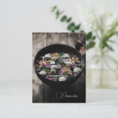 Countryside Blooming Flowers Water Bowl ポストカード (スタンド正面)