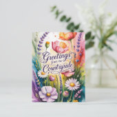 Countryside Greetings Floral Design ポストカード (スタンド正面)