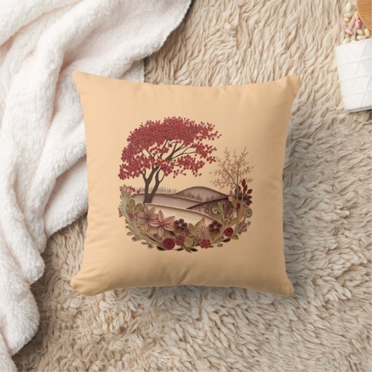 Countryside in the Autumn Quilling effect design クッション (ブランケット)