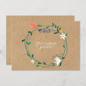 Countryside-Inspired Fresh Spring Floral Wreath サンキューカード (正面/裏面)