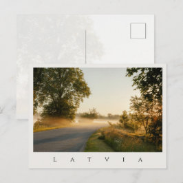 Countryside Morning Mist, Latvia nature ポストカード