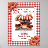 Countryside Picnic Gingham Bridal Shower Welcome ポスター (正面)