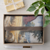 Countryside rural landscape with barn and tractor 薄葉紙 (ギフト)