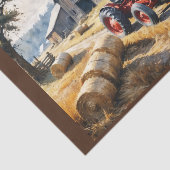 Countryside rural landscape with barn and tractor 薄葉紙 (詳細)