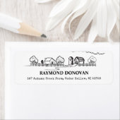 Countryside Rustic Farmhouse Return Address  ラベル (インサイチュ)