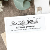 Countryside Rustic Farmhouse Return Address ラベル