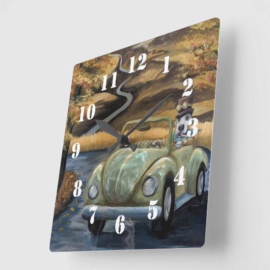 Countryside Stroll スクエア壁時計 (傾斜)