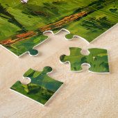 Countryside with Cows and Stream Fantasy Painting ジグソーパズル (側面)