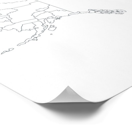 Countyの統一されたアウトライン空白のマップの州 ポスター (角)