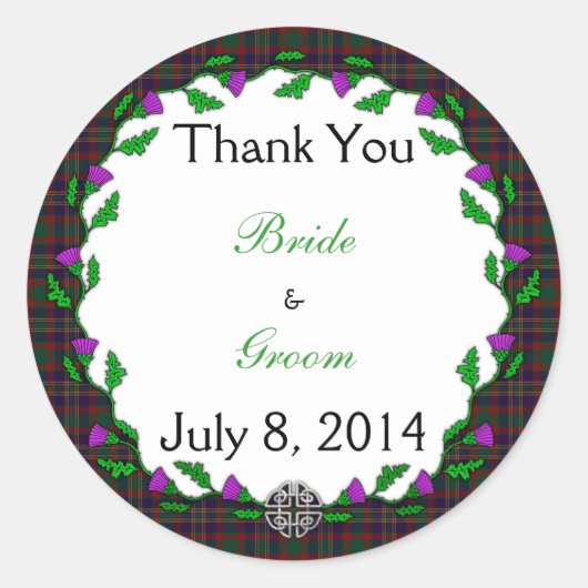 County Cork Celtic 結婚's Thank You ラウンドシール (正面)
