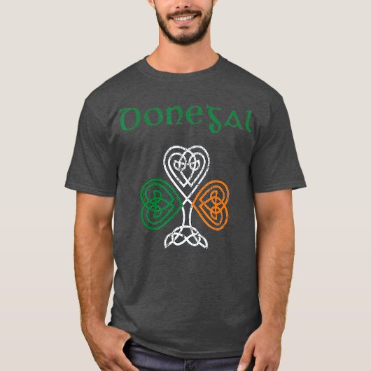 County Donegal Shamrockアイルランド国旗のクレicと Tシャツ (正面)